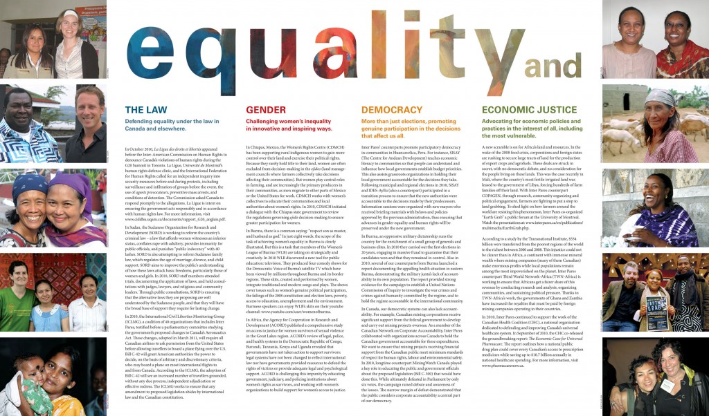 Inter Pares 2010 Annual Report Pages 2, 3, 4 English
