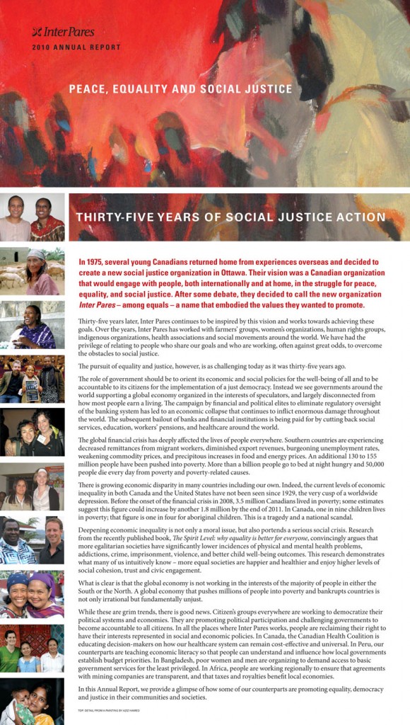 Inter Pares 2010 Annual Report detail