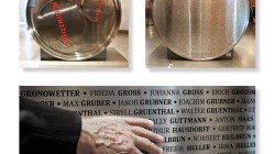 Collage of photos of the MS St. Louis monument