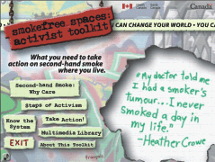 Smokefree Spaces Activist Toolkit English home page