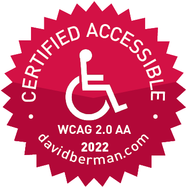 picture of David Berman Communications Certified Accessible badge